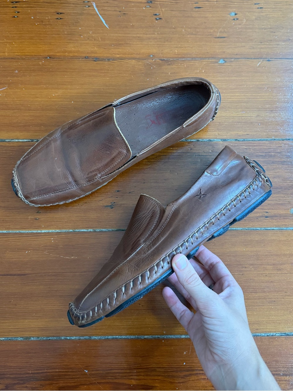Pikolinos Jerez Men’s Brown Leather Driving Moccasins Sz 43 US 10 🧡🍄